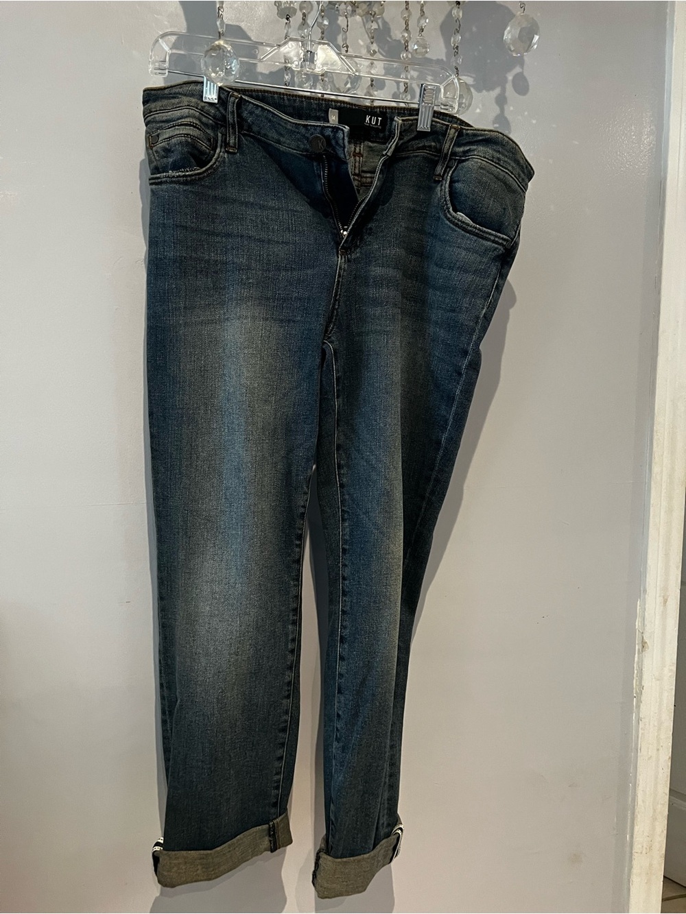 Kut from the Kloth Catherine Boyfriend Jeans - Dark Blue Wash